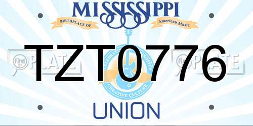 TZT0776 Mississippi License Plate