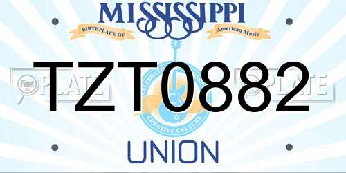 TZT0882 Mississippi License Plate