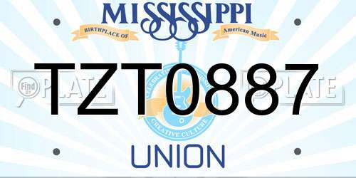 TZT0887 Mississippi License Plate