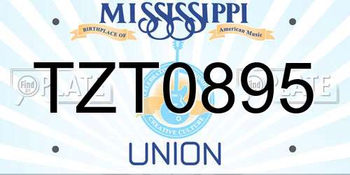 TZT0895 Mississippi License Plate