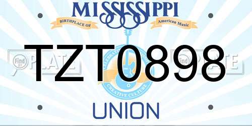 TZT0898 Mississippi License Plate
