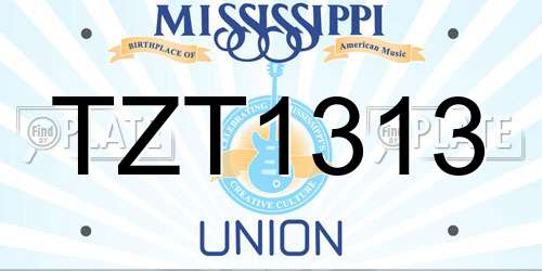 TZT1313 Mississippi License Plate
