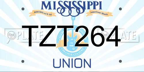 TZT264 Mississippi License Plate