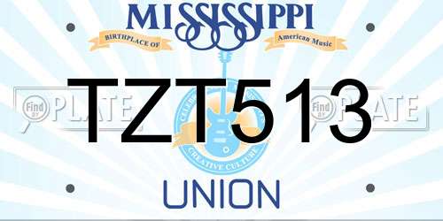 TZT513 Mississippi License Plate