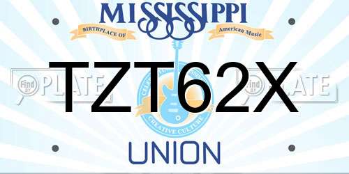 TZT62X Mississippi License Plate