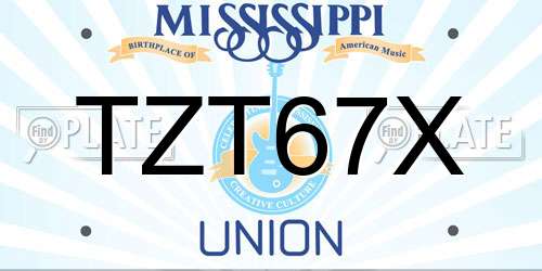 TZT67X Mississippi License Plate