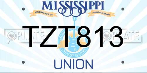 TZT813 Mississippi License Plate