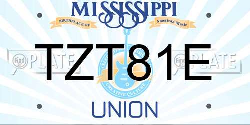 TZT81E Mississippi License Plate