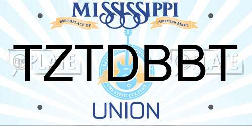 TZTDBBT Mississippi License Plate