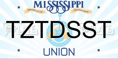 TZTDSST Mississippi License Plate