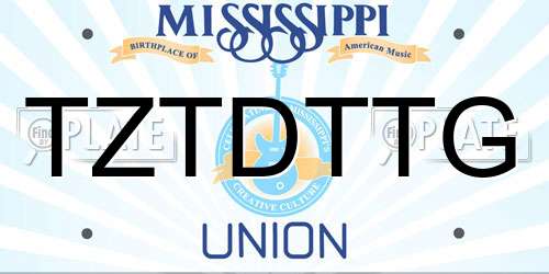 TZTDTTG Mississippi License Plate
