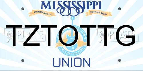 TZTOTTG Mississippi License Plate