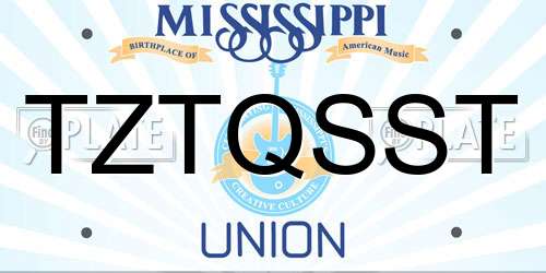 TZTQSST Mississippi License Plate