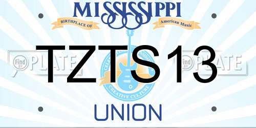 TZTS13 Mississippi License Plate