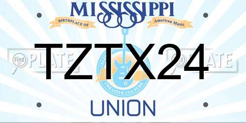 TZTX24 Mississippi License Plate