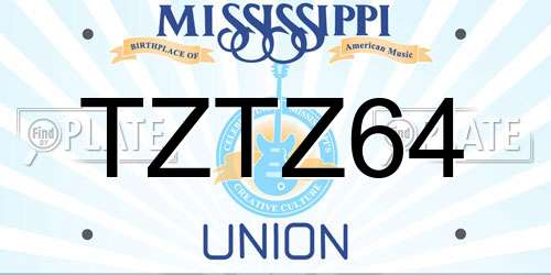TZTZ64 Mississippi License Plate