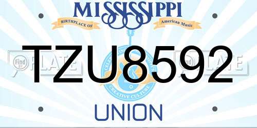 TZU8592 Mississippi License Plate