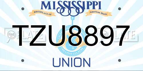 TZU8897 Mississippi License Plate