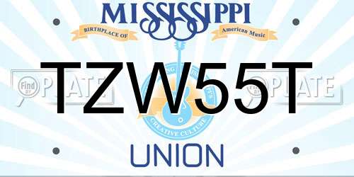 TZW55T Mississippi License Plate