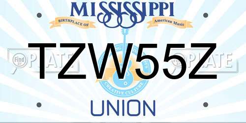 TZW55Z Mississippi License Plate