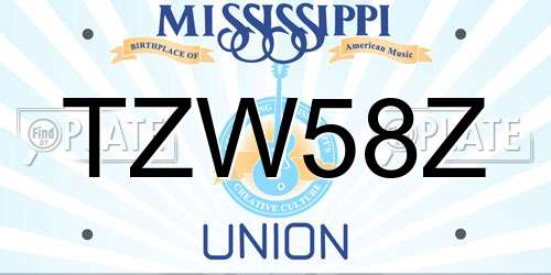 TZW58Z Mississippi License Plate