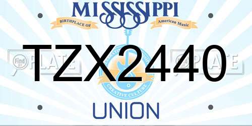 TZX2440 Mississippi License Plate