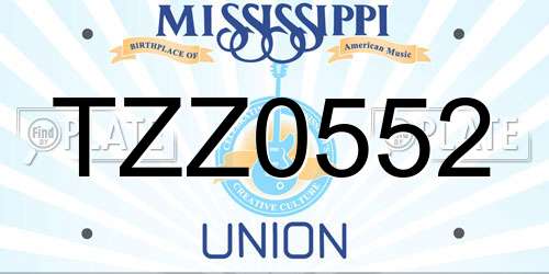 TZZ0552 Mississippi License Plate