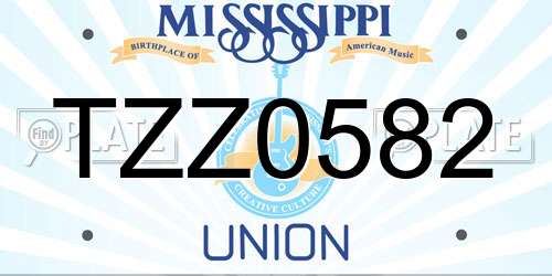 TZZ0582 Mississippi License Plate
