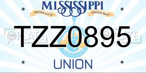 TZZ0895 Mississippi License Plate