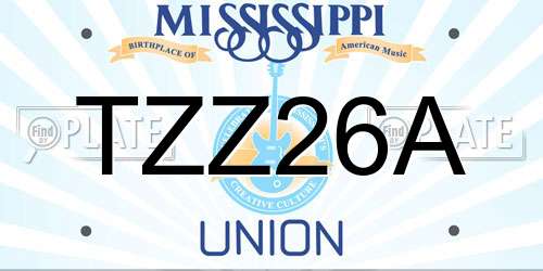 TZZ26A Mississippi License Plate