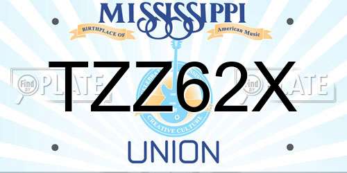 TZZ62X Mississippi License Plate