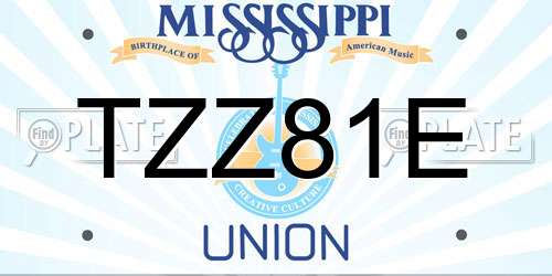 TZZ81E Mississippi License Plate