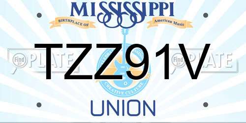 TZZ91V Mississippi License Plate