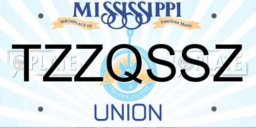TZZQSSZ Mississippi License Plate