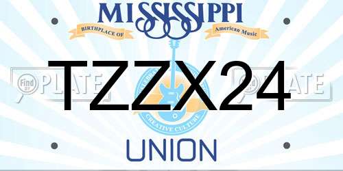 TZZX24 Mississippi License Plate