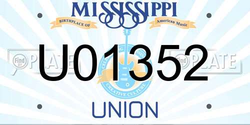 U01352 Mississippi License Plate