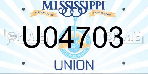 U04703 Mississippi License Plate
