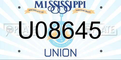 U08645 Mississippi License Plate
