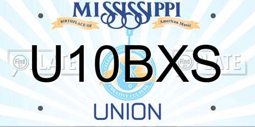 U10BXS Mississippi License Plate