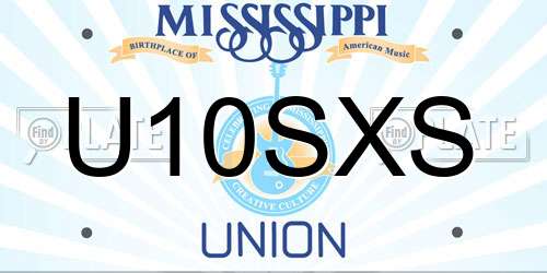U10SXS Mississippi License Plate