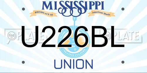 U226BL Mississippi License Plate