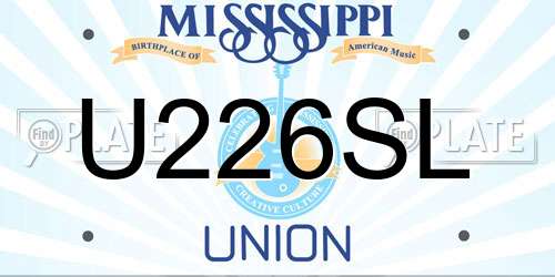 U226SL Mississippi License Plate
