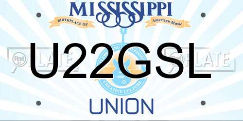 U22GSL Mississippi License Plate