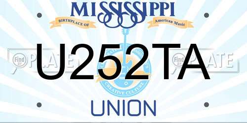 U252TA Mississippi License Plate