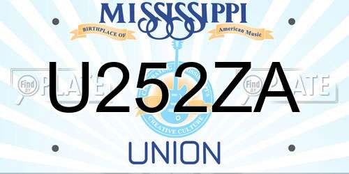 U252ZA Mississippi License Plate