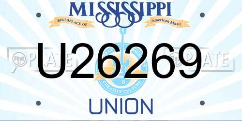 U26269 Mississippi License Plate