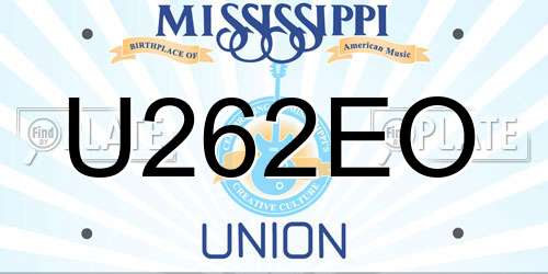 U262EO Mississippi License Plate
