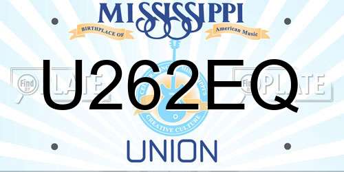 U262EQ Mississippi License Plate