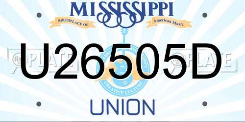 U26505D Mississippi License Plate