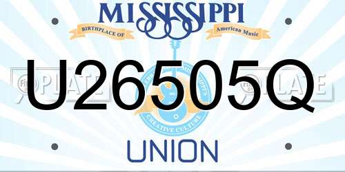 U26505Q Mississippi License Plate